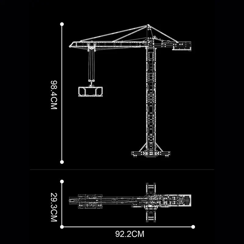 REMOTE CONTROLLED 98CM TOWER CRANE | 1797PCS